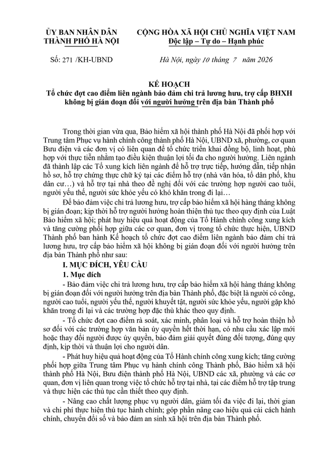 Các bước triển khai cao điểm liên ngành bảo đảm chi trả lương hưu, trợ cấp BHXH của Hà Nội- Ảnh 1.