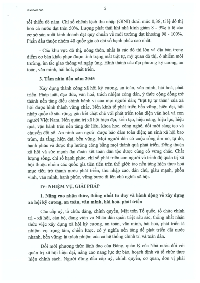 TOÀN VĂN: Nghị quyết số 18-NQ/TW về xây dựng xã hội kỷ cương, an toàn, văn minh, hài hòa, phát triển- Ảnh 5.