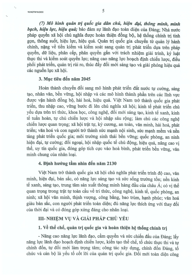 TOÀN VĂN: Nghị quyết số 19-NQ/TW về đổi mới mô hình phát triển Việt Nam- Ảnh 5.