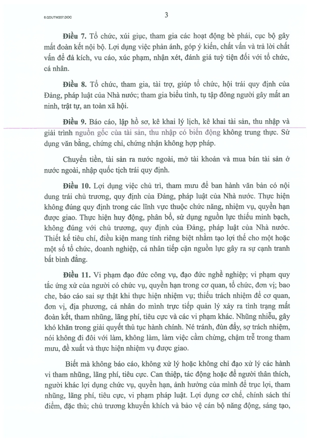 Quy định số 207-QĐ/TW về những điều đảng viên không được làm- Ảnh 5.
