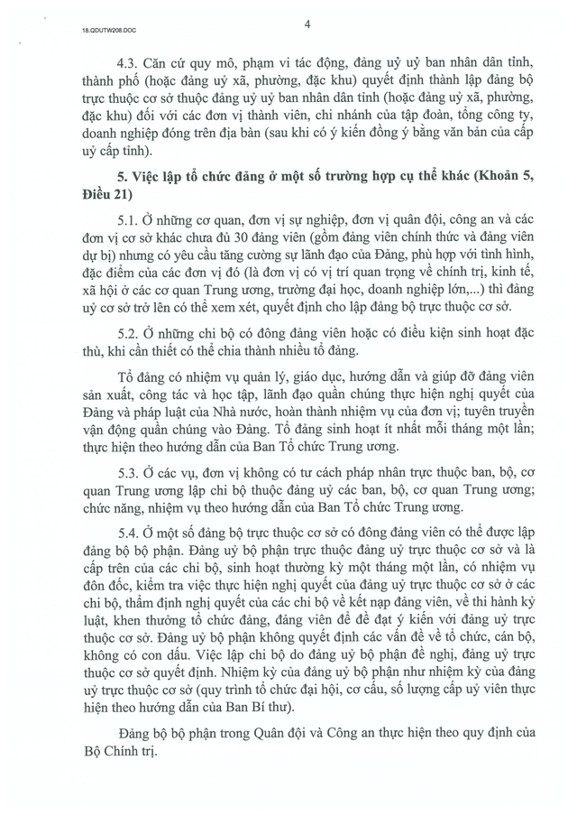 Quy định số 208-QĐ/TW về thi hành Điều lệ Đảng- Ảnh 5.