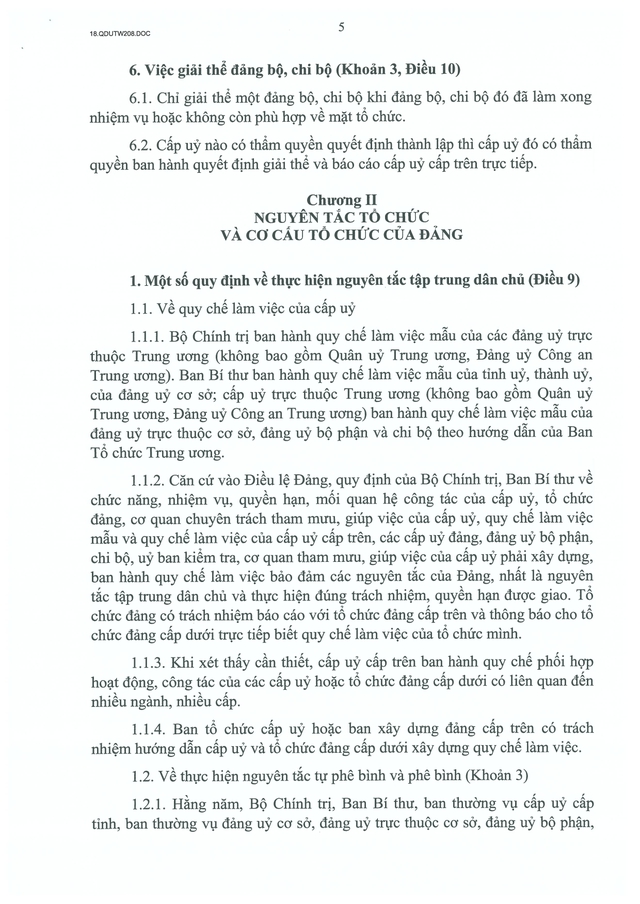 Quy định số 208-QĐ/TW về thi hành Điều lệ Đảng- Ảnh 6.