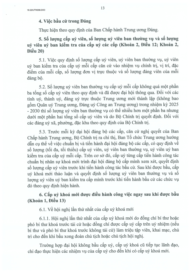 Quy định số 208-QĐ/TW về thi hành Điều lệ Đảng- Ảnh 14.