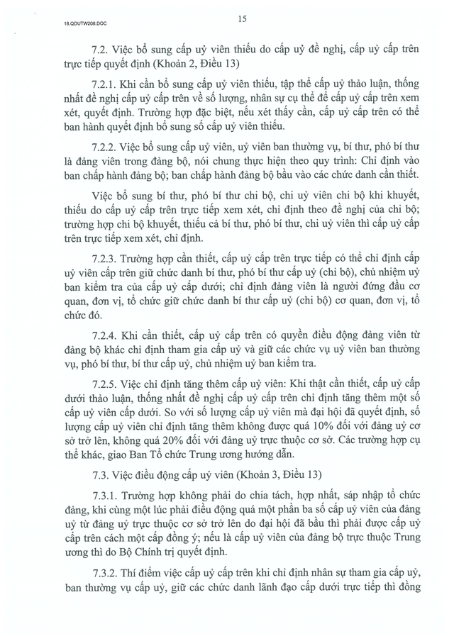 Quy định số 208-QĐ/TW về thi hành Điều lệ Đảng- Ảnh 16.