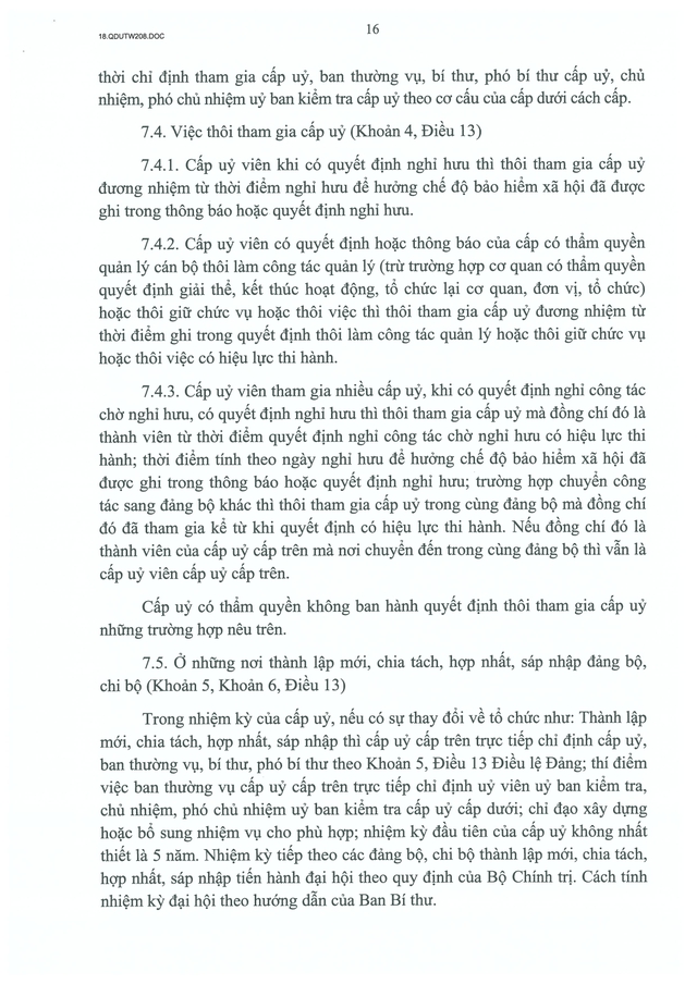 Quy định số 208-QĐ/TW về thi hành Điều lệ Đảng- Ảnh 17.