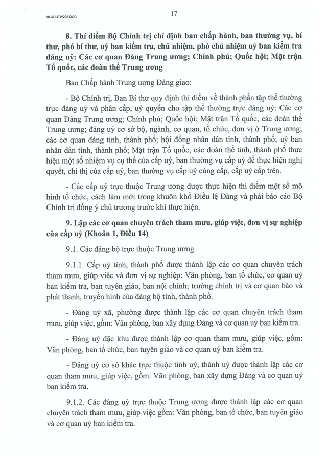 Quy định số 208-QĐ/TW về thi hành Điều lệ Đảng- Ảnh 18.