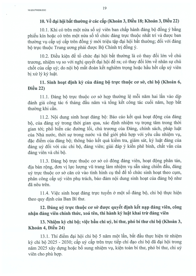 Quy định số 208-QĐ/TW về thi hành Điều lệ Đảng- Ảnh 20.