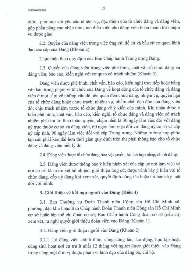 Quy định số 208-QĐ/TW về thi hành Điều lệ Đảng- Ảnh 22.
