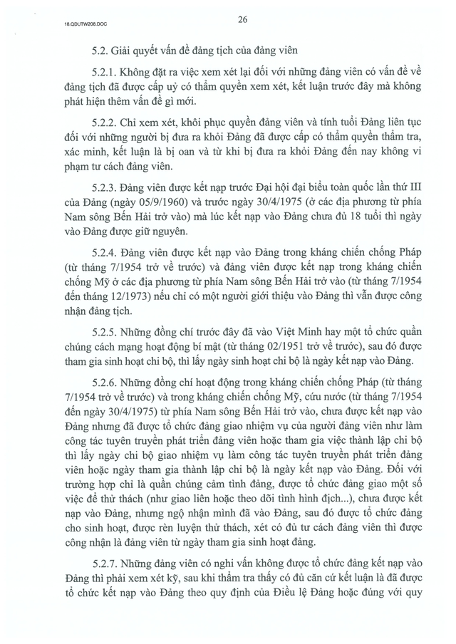 Quy định số 208-QĐ/TW về thi hành Điều lệ Đảng- Ảnh 27.