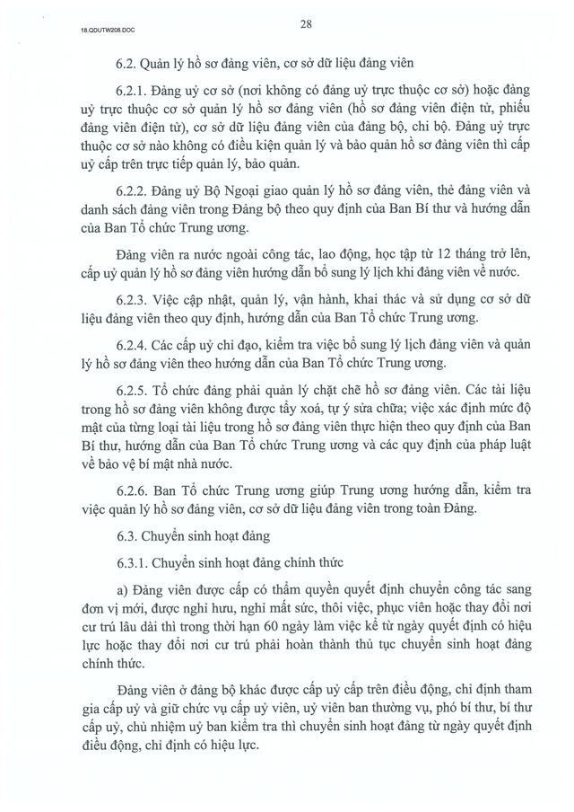 Quy định số 208-QĐ/TW về thi hành Điều lệ Đảng- Ảnh 29.