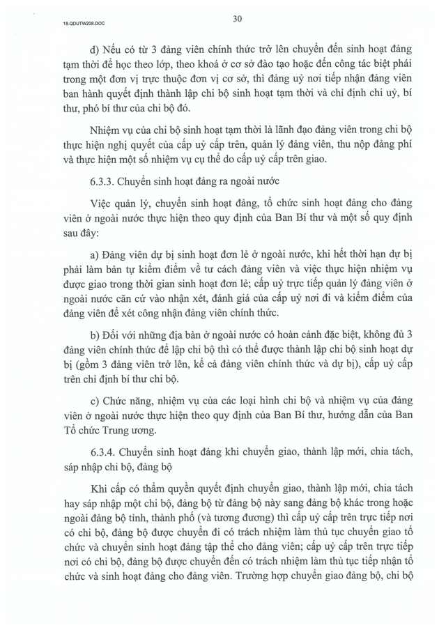 Quy định số 208-QĐ/TW về thi hành Điều lệ Đảng- Ảnh 31.