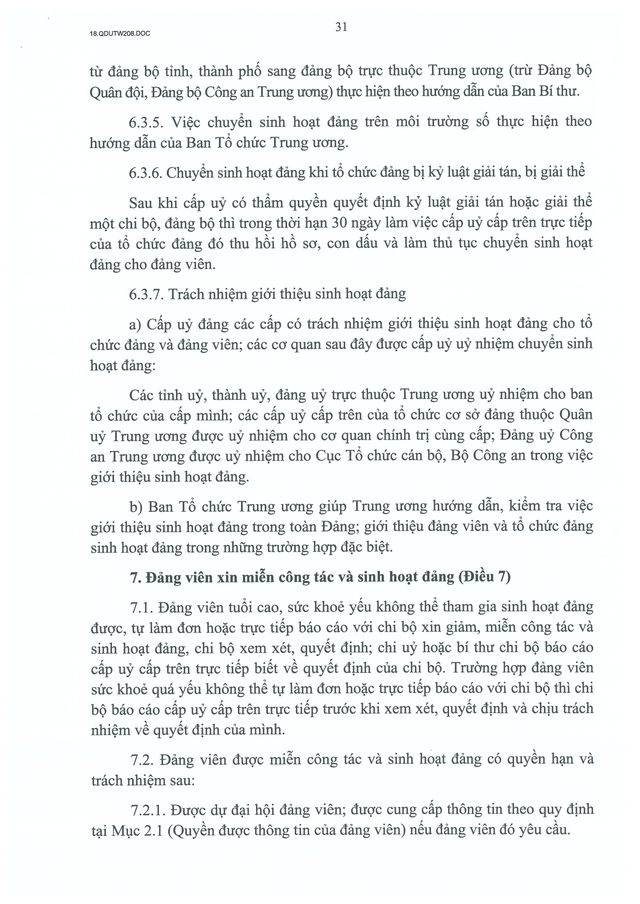 Quy định số 208-QĐ/TW về thi hành Điều lệ Đảng- Ảnh 32.
