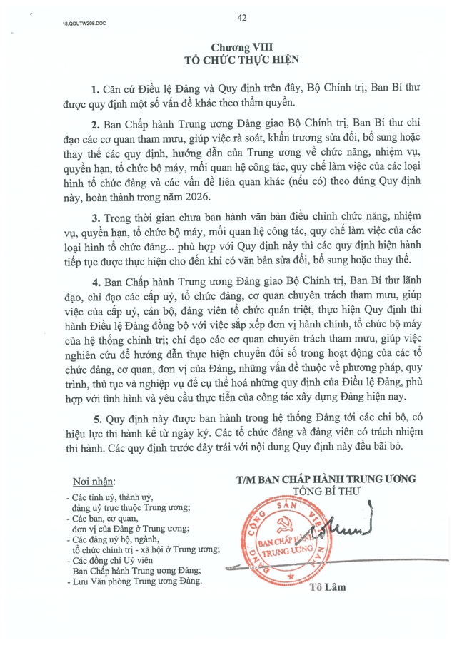 Quy định số 208-QĐ/TW về thi hành Điều lệ Đảng- Ảnh 43.