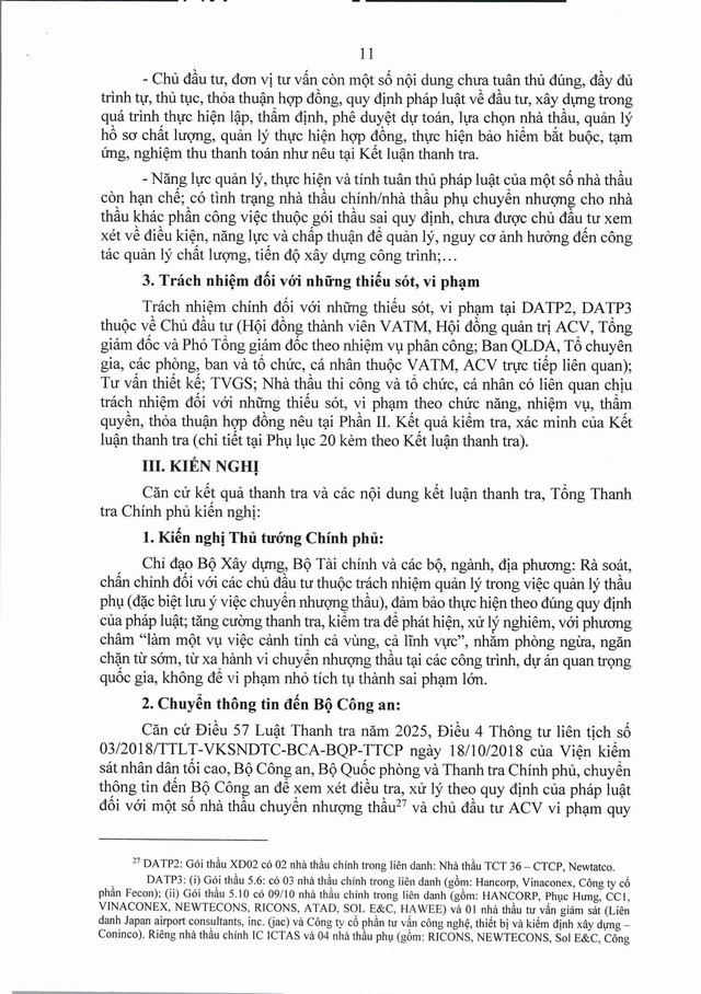 Thông báo Kết luận thanh tra Dự án đầu tư xây dựng Cảng hàng không quốc tế Long Thành giai đoạn 1- Ảnh 11.