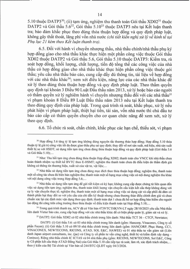 Thông báo Kết luận thanh tra Dự án đầu tư xây dựng Cảng hàng không quốc tế Long Thành giai đoạn 1- Ảnh 14.