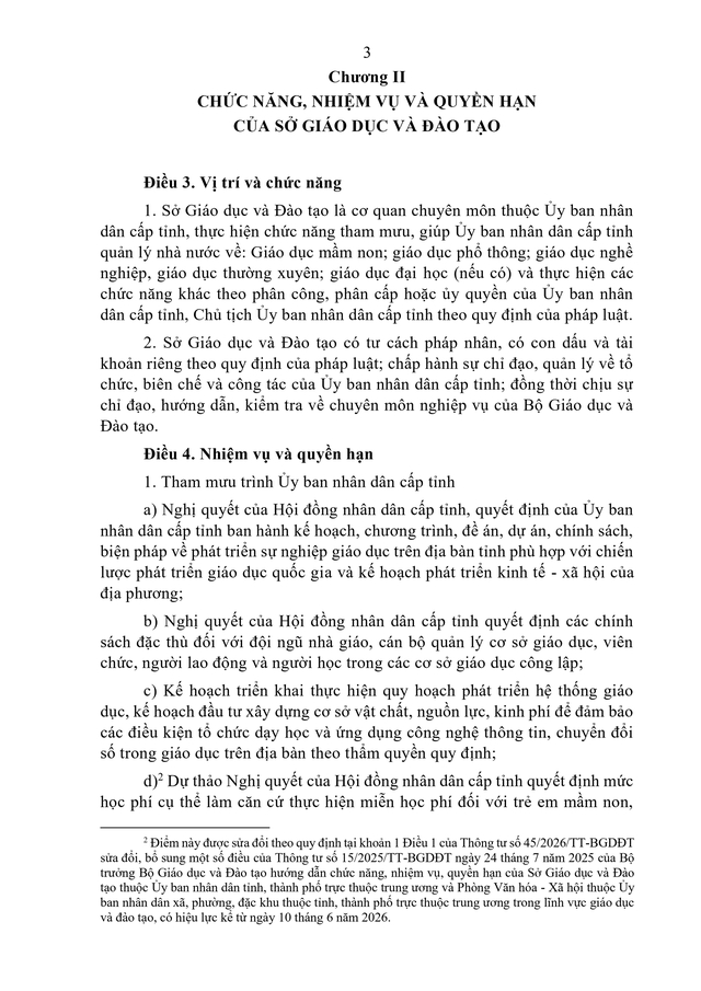 Văn bản hợp nhất 06/VBHN-BGDĐT: Thông tư Hướng dẫn chức năng, nhiệm vụ, quyền hạn của Sở Giáo dục và Đào tạo; Phòng VHXH cấp xã- Ảnh 3.