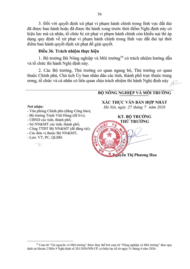 Văn bản hợp nhất 73/2026/VBHN-NĐ-BNNMT Quy định xử phạt vi phạm hành chính lĩnh vực đất đai
- Ảnh 36.