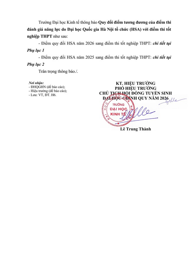 Trường Đại học Kinh tế, ĐHQG Hà Nội công bố ĐIỂM SÀN, QUY ĐỔI ĐIỂM tuyển sinh 2026- Ảnh 4.