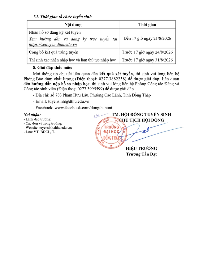 Trường Đại học Đồng Tháp công bố điểm chuẩn trình độ đại học, cao đẳng chính quy năm 2026- Ảnh 7.