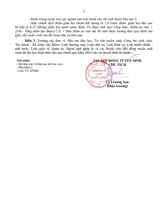 ĐIỂM CHUẨN Trường Đại học Luật TP.HCM (ULAW) 2026- Ảnh 3.