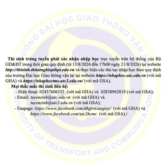 Điểm chuẩn Trường Đại học Giao thông vận tải 2026- Ảnh 6.