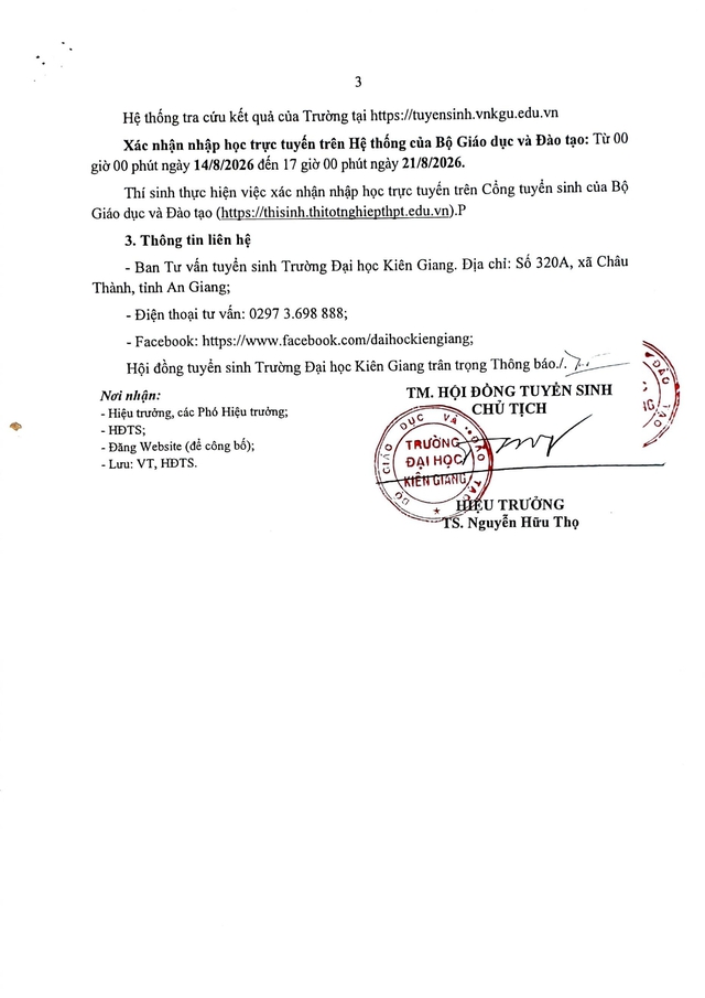 Điểm chuẩn Trường Đại học Kiên Giang 2026- Ảnh 3.