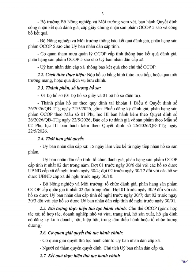 Hướng dẫn thủ tục đánh giá, phân hạng sản phẩm OCOP- Ảnh 3.