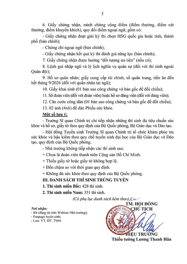 Trường Sĩ quan Chính trị công bố điểm chuẩn 2026, cao nhất gần 25 điểm- Ảnh 4.