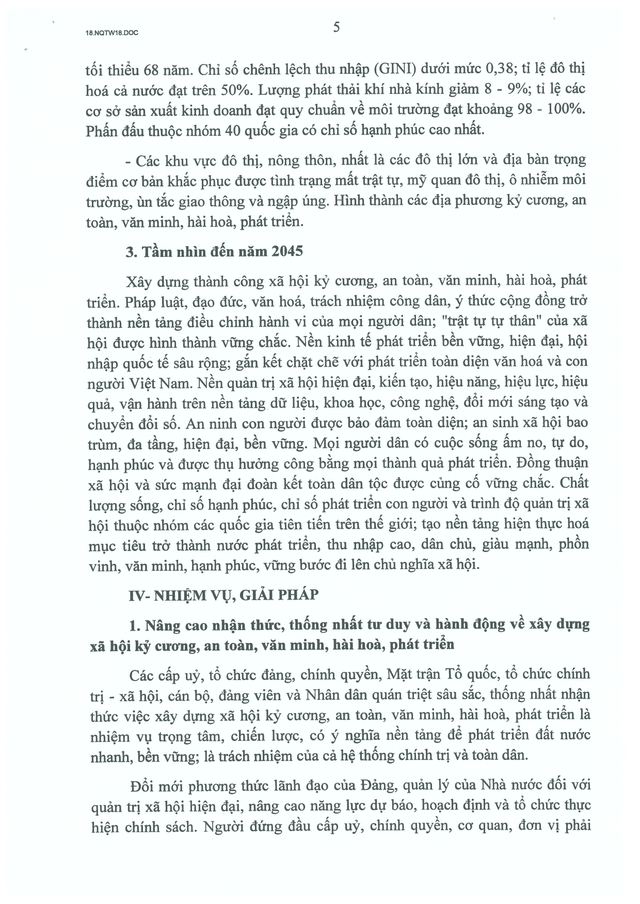 TOÀN VĂN: Nghị quyết số 18-NQ/TW về xây dựng xã hội kỷ cương, an toàn, văn minh, hài hòa, phát triển- Ảnh 5.
