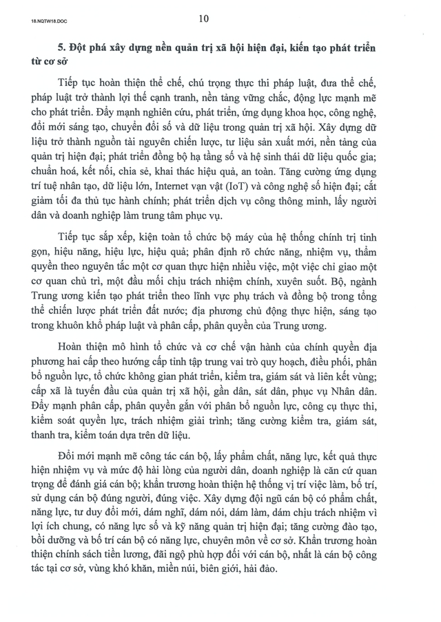 TOÀN VĂN: Nghị quyết số 18-NQ/TW về xây dựng xã hội kỷ cương, an toàn, văn minh, hài hòa, phát triển- Ảnh 10.