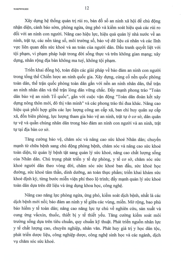 TOÀN VĂN: Nghị quyết số 18-NQ/TW về xây dựng xã hội kỷ cương, an toàn, văn minh, hài hòa, phát triển- Ảnh 12.