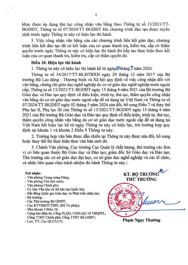 Thông tư số 65/2026/TT-BGDĐT quy định công nhận văn bằng do cơ sở giáo dục nước ngoài cấp để sử dụng tại Việt Nam- Ảnh 10.