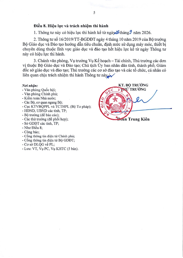 Thông tư số 66/2026/TT-BGDĐT hướng dẫn tiêu chuẩn, định mức sử dụng máy móc, thiết bị chuyên dùng trong lĩnh vực giáo dục và đào tạo- Ảnh 6.