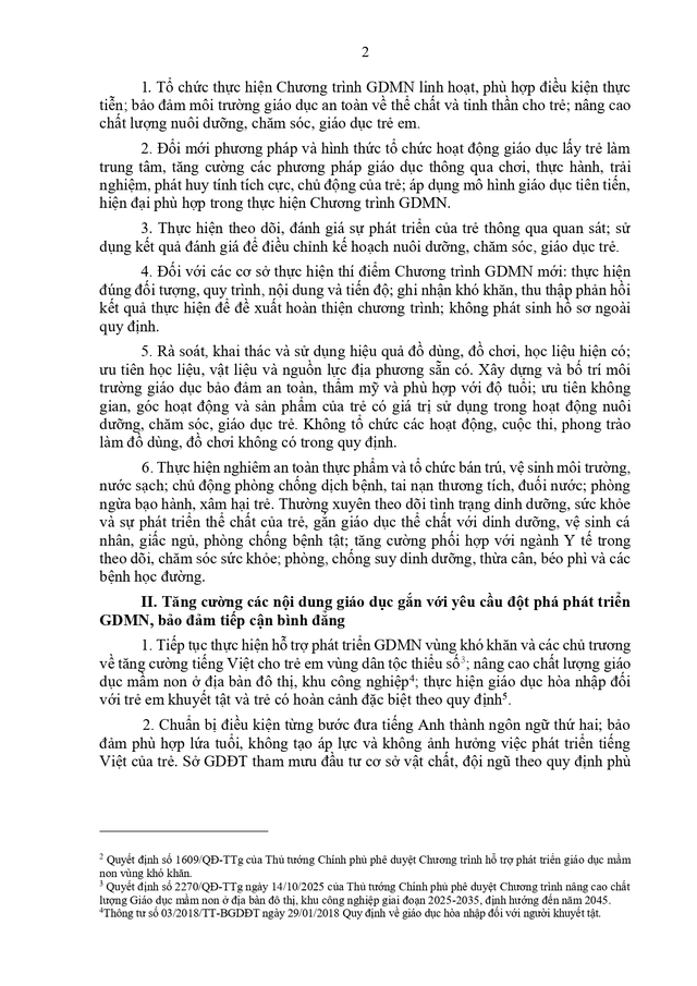 Công văn số 5385/BGDĐT-GDMN: Hướng dẫn thực hiện nhiệm vụ giáo dục mầm non năm học 2026-2027- Ảnh 4.