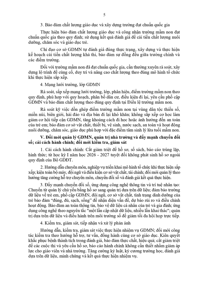 Công văn số 5385/BGDĐT-GDMN: Hướng dẫn thực hiện nhiệm vụ giáo dục mầm non năm học 2026-2027- Ảnh 7.