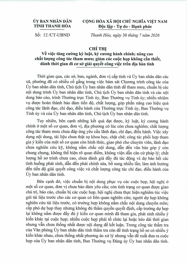 Tăng cường kỷ luật, kỷ cương hành chính; nâng cao chất lượng tham mưu; giảm các cuộc họp không cần thiết, dành thời gian đi cơ sở giải quyết công việc- Ảnh 1.