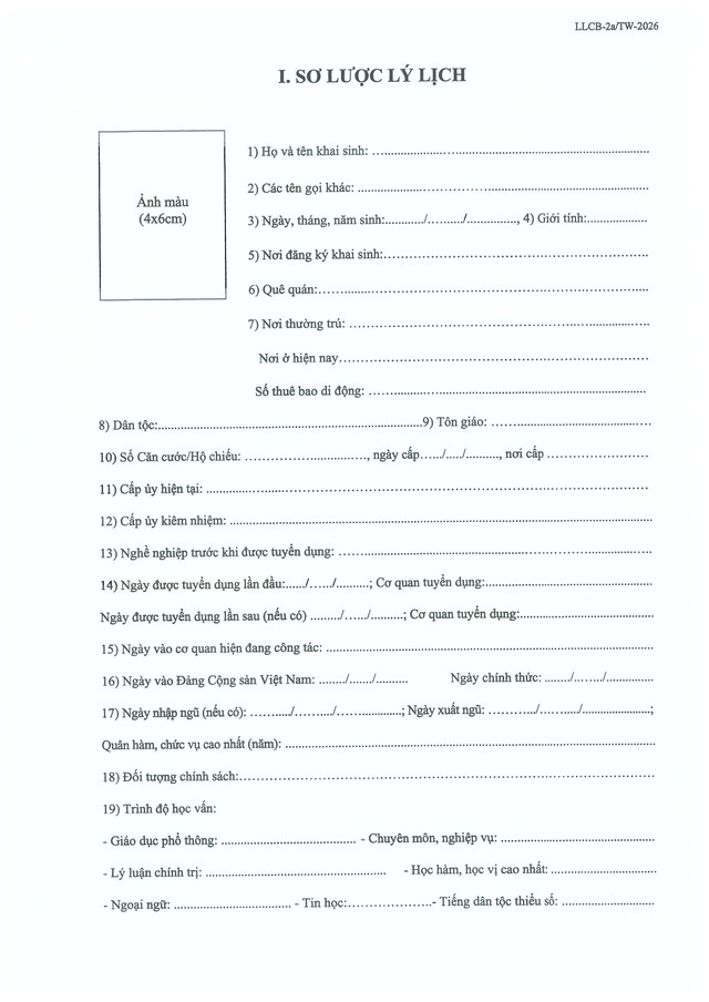Quy định số 211-QĐ/TW về quản lý hồ sơ cán bộ- Ảnh 20.