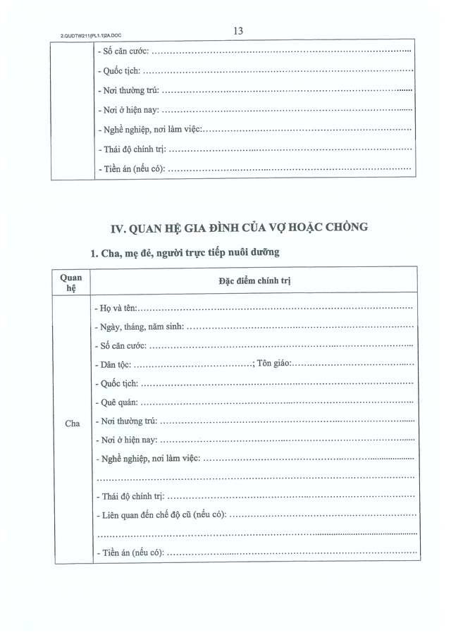 Quy định số 211-QĐ/TW về quản lý hồ sơ cán bộ- Ảnh 32.
