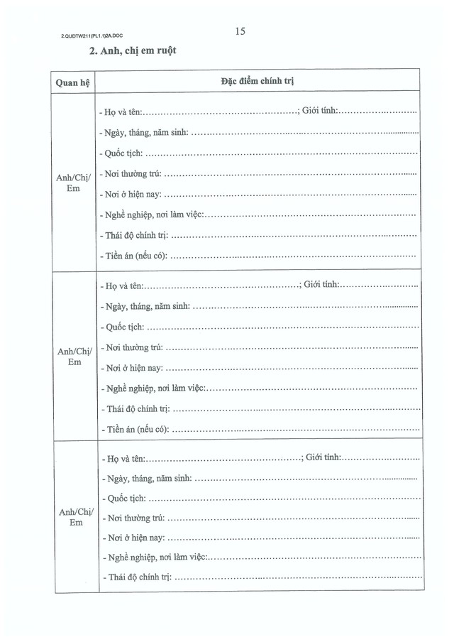 Quy định số 211-QĐ/TW về quản lý hồ sơ cán bộ- Ảnh 34.