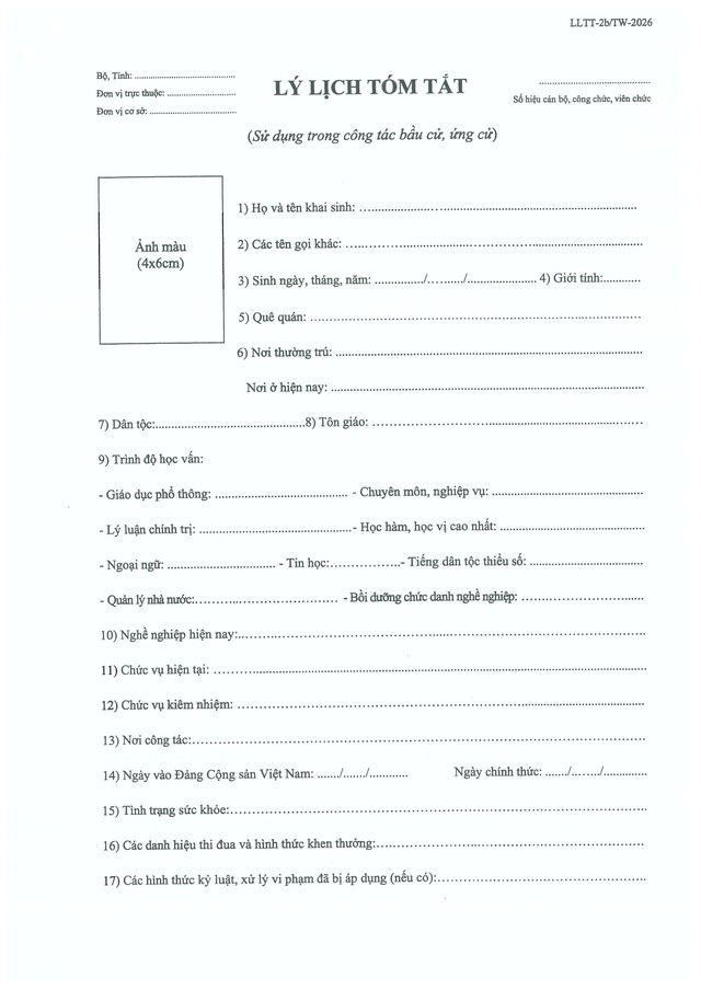 Quy định số 211-QĐ/TW về quản lý hồ sơ cán bộ- Ảnh 36.