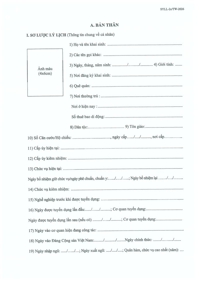 Quy định số 211-QĐ/TW về quản lý hồ sơ cán bộ- Ảnh 39.