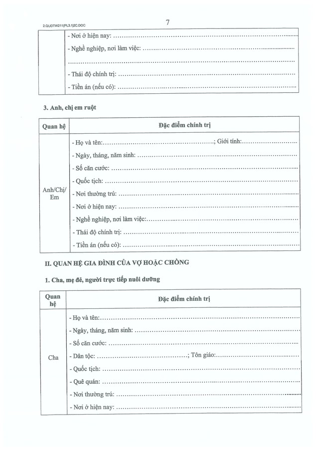 Quy định số 211-QĐ/TW về quản lý hồ sơ cán bộ- Ảnh 45.