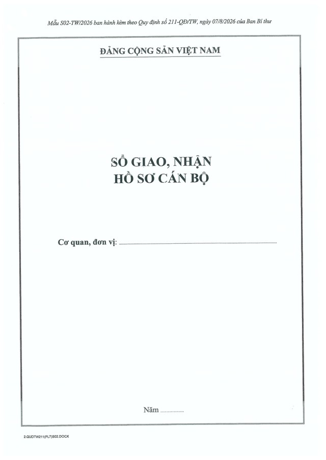 Quy định số 211-QĐ/TW về quản lý hồ sơ cán bộ- Ảnh 62.