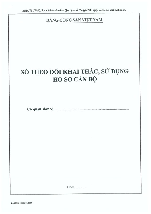 Quy định số 211-QĐ/TW về quản lý hồ sơ cán bộ- Ảnh 64.
