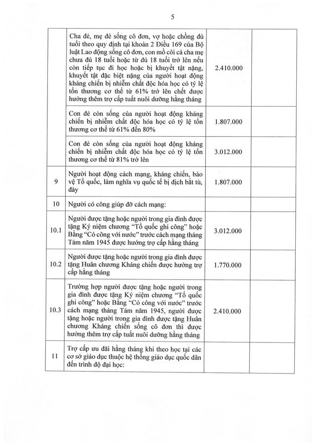 Nghị định 321/2026/NĐ-CP về mức hưởng trợ cấp, phụ cấp, chế độ ưu đãi người có công với cách mạng- Ảnh 17.