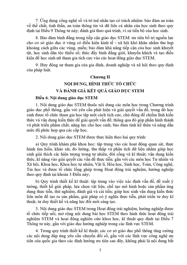Dự thảo Thông tư quy định về tổ chức hoạt động giáo dục STEM trong giáo dục phổ thông- Ảnh 6.