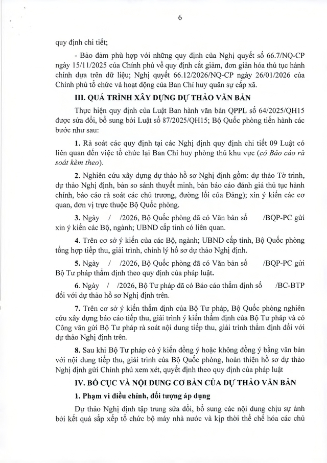 Dự thảo sửa 6 Nghị định lĩnh vực quốc phòng, quân sự khi sắp xếp cơ quan quân sự địa phương- Ảnh 6.