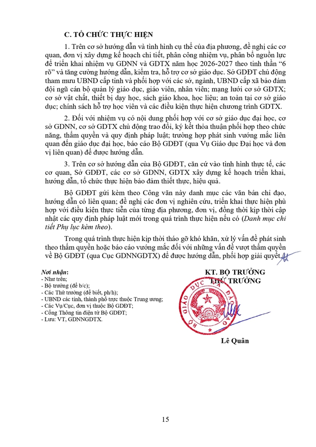 Hướng dẫn thực hiện nhiệm vụ năm học 2026-2027 đối với giáo dục nghề nghiệp và giáo dục thường xuyên- Ảnh 15.