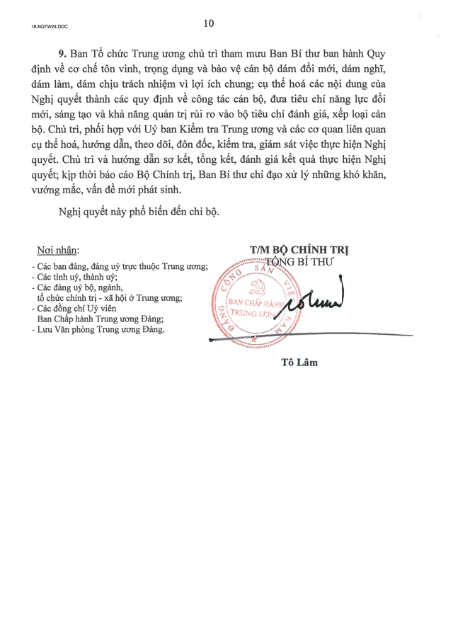 Nghị quyết số 24-NQ/TW về phát huy tính tiên phong, gương mẫu, tinh thần đổi mới, dám nghĩ, dám làm, dám chịu trách nhiệm của đội ngũ cán bộ, đảng viên trong kỷ nguyên mới- Ảnh 10.