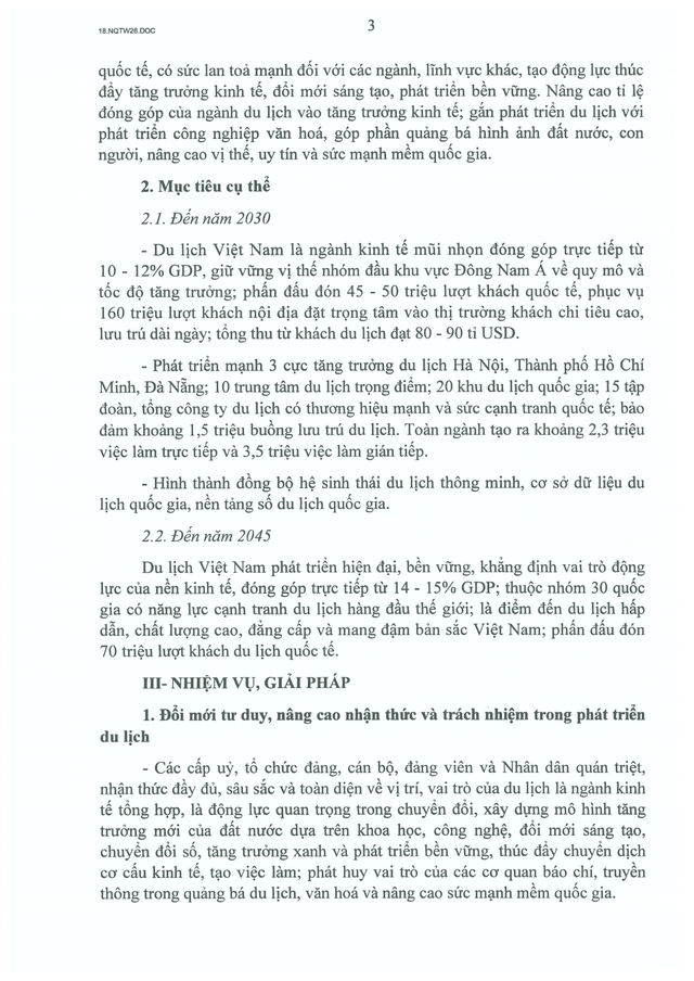 Nghị quyết số 26-NQ/TW về phát triển du lịch Việt Nam trở thành ngành kinh tế mũi nhọn trong kỷ nguyên mới- Ảnh 3.